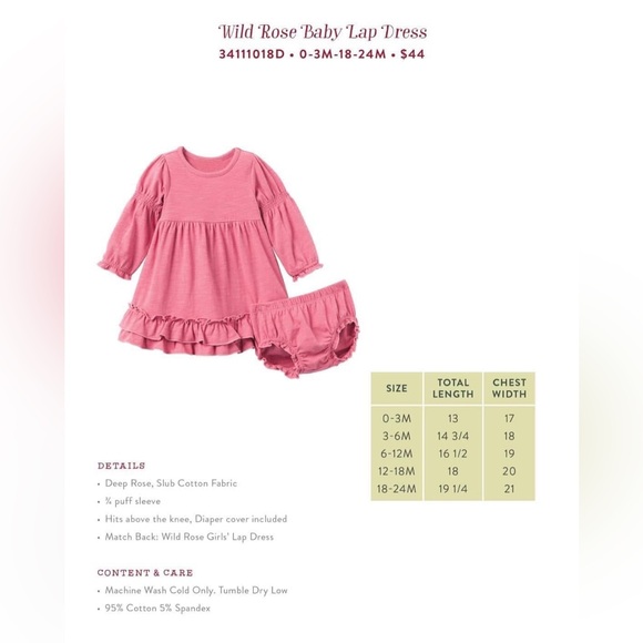 Matilda Jane Baby Wild Rose Lap Dress with Bloomers- Size 3/6m - Picture 1 of 4